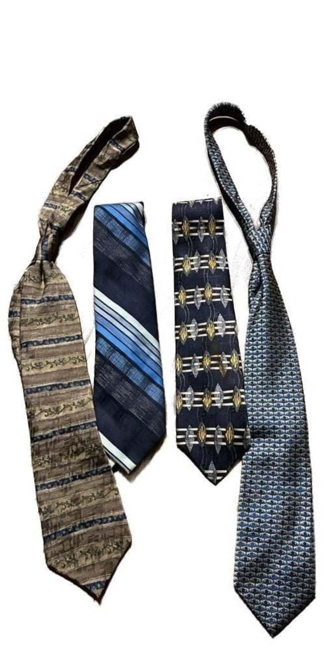4 ties different brands including Jim Thompson Blue Elephant Print Thai Silk